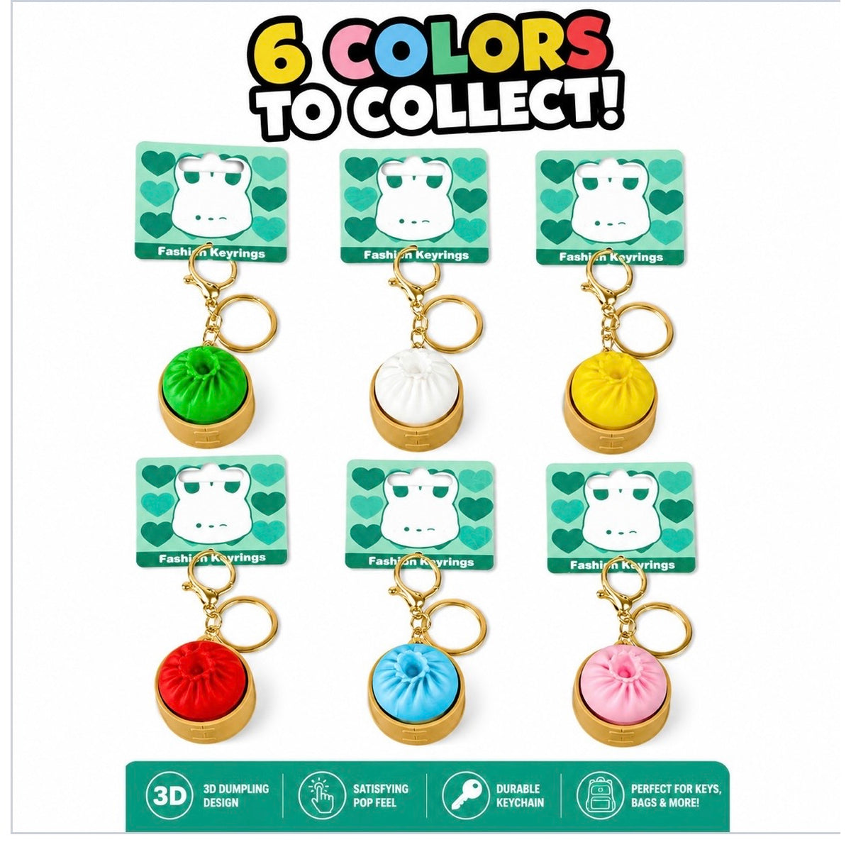 3D dumpling fidget keyring